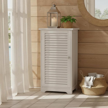 Lavish Home Bathroom Cabinet - Freestanding Storage Organizer for Towels or Laundry Room - Adjustable Shelf and Shutter Style Door (White)