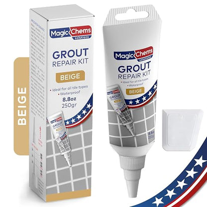 Grout Repair Kit, Beige, Fast Drying Sealer, 8.8 oz | Tile Filler; Restore & Renew