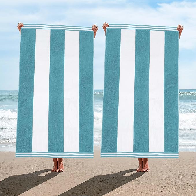 Superior Oversized Beach Towel, Turquoise (Set of 2)