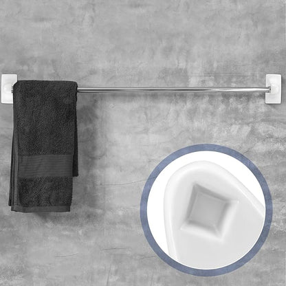 RattanView 2 Pcs Chalk White Porcelain Ceramic Towel Bar Rod Rack Post Holder Bracket Tile Set Mid Century Modern Vintage Retro Ceramic Bathroom Towel Holder Porcelain Bathroom Accessories