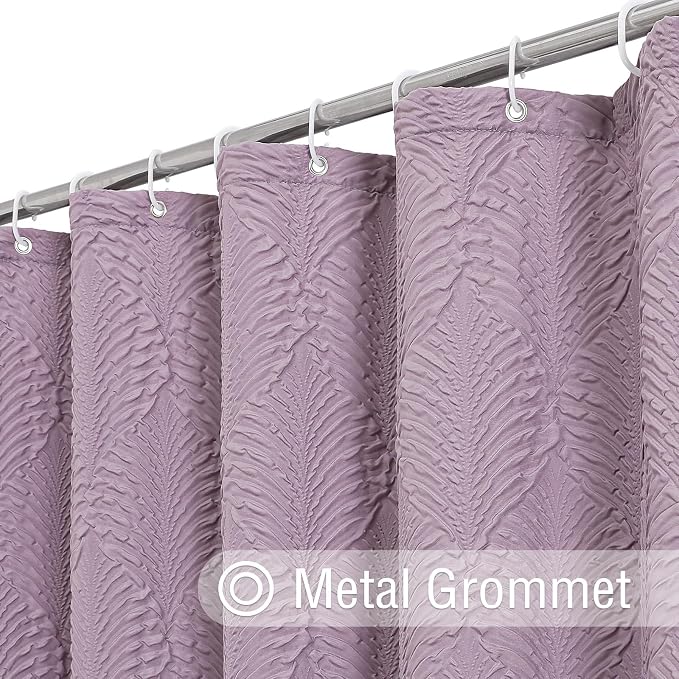 36x72 Small Stall Shower Curtain, Lavender Embossed Half Bath Curtain