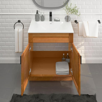 30" Maple Shaker Bathroom Vanity Base – Ready-to-Assemble Sink Cabinet, Freestanding Bathroom Vanity Base Only, No Top or Sink