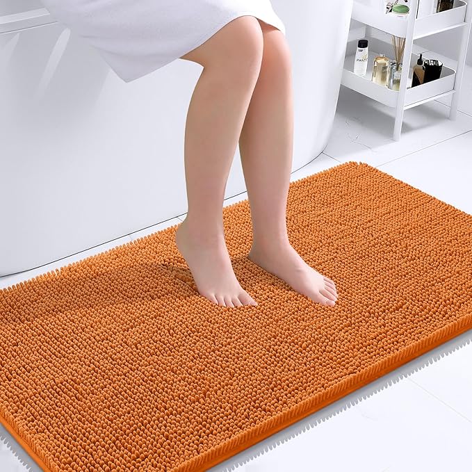 OLANLY Bathroom Runner Rugs 44x24, Extra Soft Absorbent Chenille Bath Rugs, Rubber Backing Quick Dry, Machine Washable Long Bath Mats for Bathroom Floor, Tub and Shower, Home Decor Accessories, Clay | Clay, Quick-Drying Rubber Backing, Machine Washable...