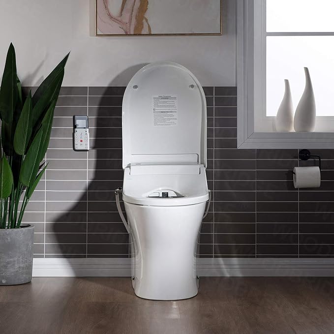 WOODBRIDGE One Piece 1.1GPF/1.6 GPF Dual Flush Elongated Toilet with Advance Smart Toilet in White
