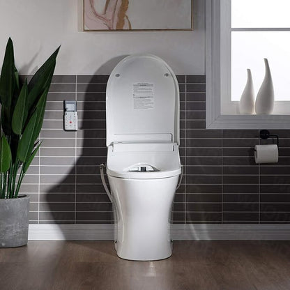 WOODBRIDGE One Piece 1.1GPF/1.6 GPF Dual Flush Elongated Toilet with Advance Smart Toilet in White