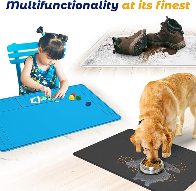 The Original Under Sink Mat - Silicone Waterproof mat, Trimmable, Easy to Clean, Kitchen cabinet liner, Under sink protector mats, Drip Tray with Lip (Brown, 31" x 22")