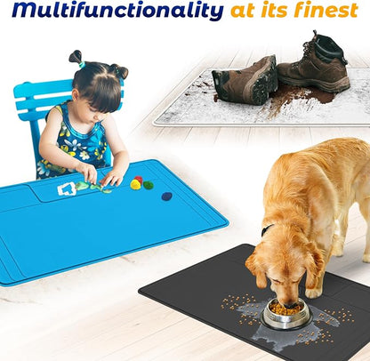 The Original Under Sink Mat - Silicone Waterproof mat, Trimmable, Easy to Clean, Kitchen cabinet liner, Under sink protector mats, Drip Tray with Lip (Brown, 31" x 22")