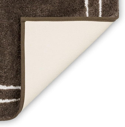 Mohawk Home Corona Casual Geometric Dark Brown 1' 8" X 2' 10" Machine Washable Bath Mat Perfect for Bathroom