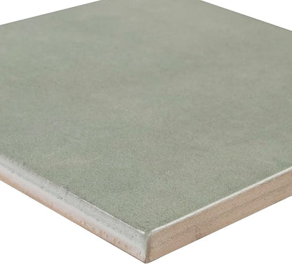 M S International Renzo Jade Glossy Ceramic Square Wall Tile for Bathroom, Kitchen Backsplash, Accent, and Shower - Sample