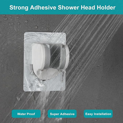 GwernKB Handheld Shower Head with Hose and On Off Switch,Water Saving | 3 Mode High Pressure Spray,for RV,Camper,Bathroom,No Drilling Wall Mount Adhesive Shower Holder,No Hurt to Wall,White