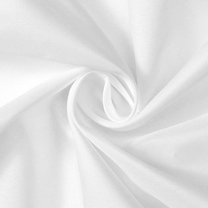 N&Y HOME Fabric Shower Curtain or Liner 36 x 72 Inches Bath Stall Size with 2 Bottom Magnets, Hotel Quality, Washable, Water Repellent, White Spa Bathroom Curtains with Grommets, 36x72 (Pack of 2)