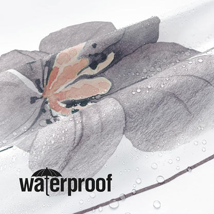 Charcoal Grey Watercolor Floral Fabric Shower Curtain, 72x72 | Waterproof Fabric, Modern Minimalist Floral Print, Machine Washable, Rustproof Grommets, Fade Resistant, for Bath Home RV