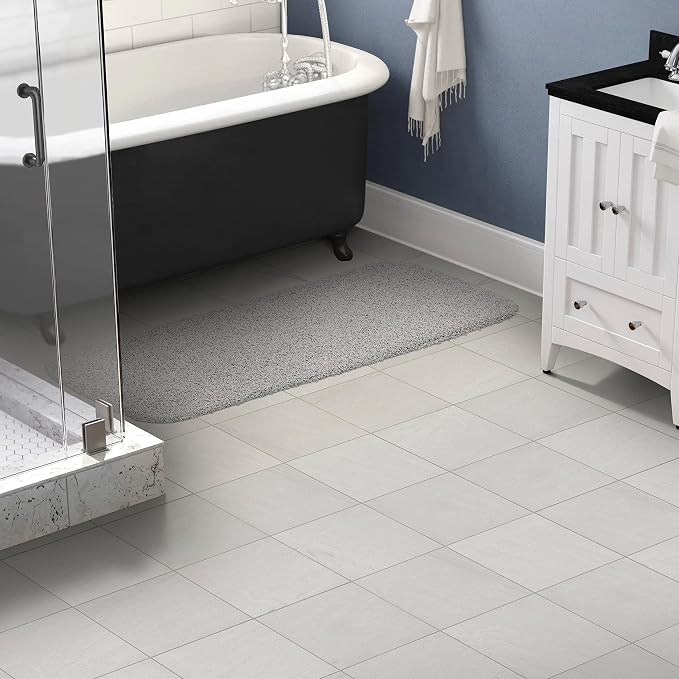 Garland Rug Jazz Nylon Washable 22 in. x 60 in. Platinum Gray Bath Rug Soft, Absorbent, and Stylish for Your Bathroom