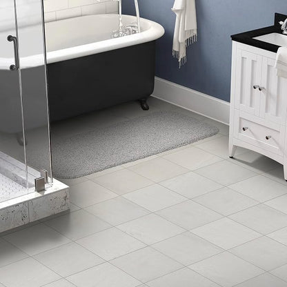 Garland Rug Jazz Nylon Washable 22 in. x 60 in. Platinum Gray Bath Rug Soft, Absorbent, and Stylish for Your Bathroom