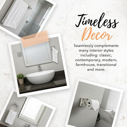 Autumn Alley 5 Pieces Nickel Bathroom Accessories Set, Wall Mounted – Silver Toilet Paper Holder, Chrome Bath Towel Holder, Brushed Nickel Towel Ring & Silver Bathroom Hardware Set Complete
