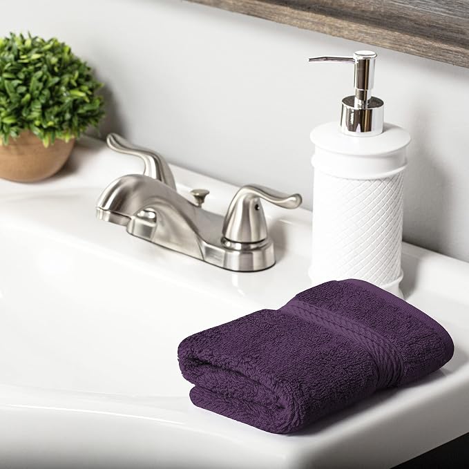 SUPERIOR Egyptian Cotton Ultra Plush & Absorbent, 10 Piece Set, Plum | Quick Dry, Soft Luxury Towel Set, Bath Essentials, Guest Bath, Spa, 2 Bath, 4 Hand, 4 Face Towels, Madeline Towels