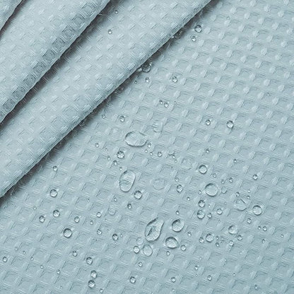 Barossa Design Waffle Weave Shower Curtain Hotel Luxury Spa, 230 GSM Heavy Duty Fabric, Water Repellent, Blue, 71"x72"