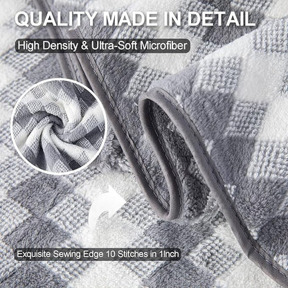 Gray Hand Towels Set 2 Pack-16“x31” Ultra Soft Microfibers Bathroom Towel Set Highly Absorbent Quick Dry Luxury Premium Towel Lightweight Cozy Durable Hand Towel Collection Hotel Spa Gym Kitchen