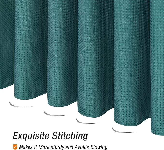 Seaweed Green Fabric Shower Curtain, 72 X 72 | Cloth-Textured Shower Curtain for Bathroom - Soft Cloth & Hotel Spa Luxury, Water Repellent, Machine Washable