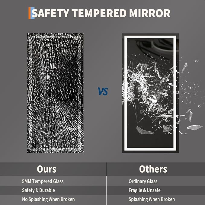GarveeHome 60x36 Inch LED Bathroom Mirror with Lights, Dimmable Backlit & Frontlit Vanity Mirror, Anti-Fog, Shatterproof, 3X Magnification, Rectangular Wall Mounted Smart Mirror for Bathroom