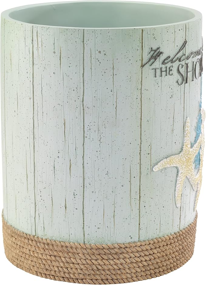 Avanti Linens - Waste Basket, Decorative Trash Can, Coastal Inspired Bathroom Decor (Beachcomber Collection)