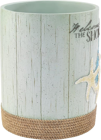 Avanti Linens - Waste Basket, Decorative Trash Can, Coastal Inspired Bathroom Decor (Beachcomber Collection)