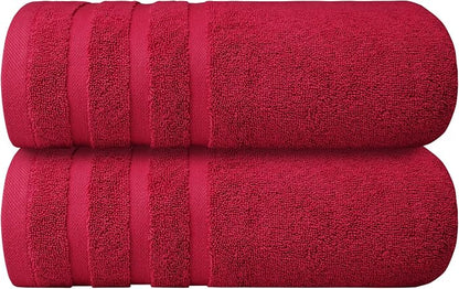 Infinitee Xclusives 100% Ring-Spun Cotton Bath Towels for Bathroom - Pack 2 | Luxury Super Soft, Absorbent & Quick-Drying |27x54 inches| Large Bathroom Towels Set |600 GSM| Gym, Shower, Spa & Hotel Use