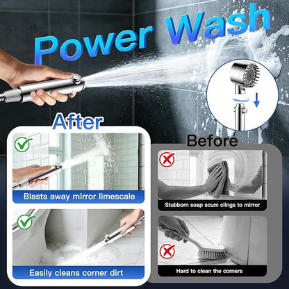 Filtered Shower Head with Handheld, High Pressure Showerhead with 3 Filters | Remove Chlorine for Hard Water, Reduce Dry Itchy Skin & Hair, ON/OFF Switch, 4 Spray Built-in Power Wash, Extra Holder & Hose