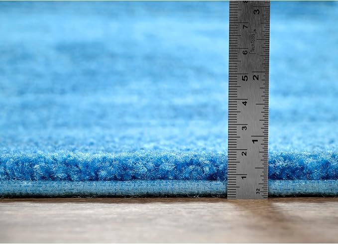 Garland Rug Traditional Nylon Washable Electric Blue 3 Bath Rugs (17" X 24", 21" X 34", 21" X 34") - Soft, Absorbent, and Stylish for Your Bathroom