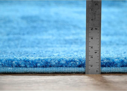 Garland Rug Traditional Nylon Washable Electric Blue 3 Bath Rugs (17" X 24", 21" X 34", 21" X 34") - Soft, Absorbent, and Stylish for Your Bathroom