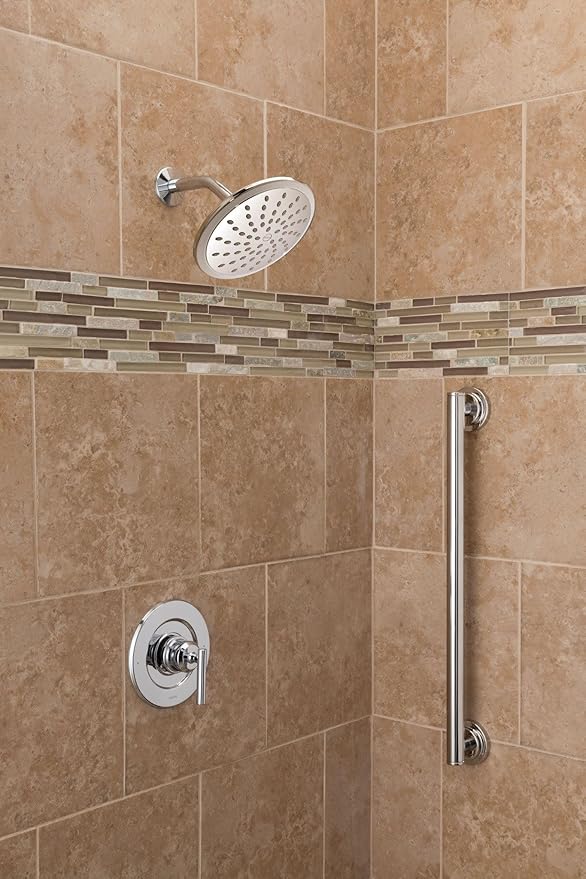 Moen Gibson Chrome Posi-Temp Pressure Balancing Modern Tub and Shower Trim with 8-Inch Rainshower Valve Required, T3003EP