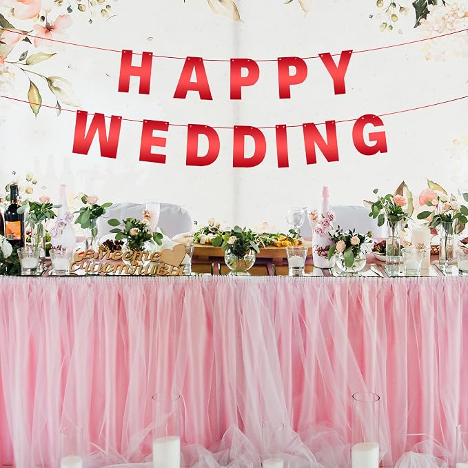 DIY Banner Kit with Letters Bright Red Customizable Birthday Banners Graduation Banner Custom Party Hanging Banners for Graduation Wedding Party Baby Shower Decoration (Bright Red)