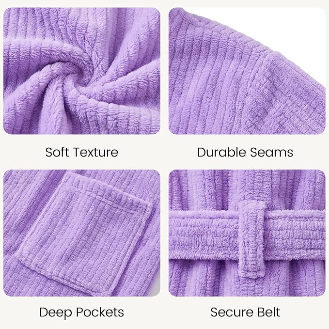 PJGGZ Hooded Bathrobes for Women, Soft Long Towel Robes for Women - Quick Dry yet Warm