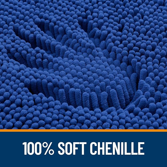 OLANLY Bathroom Rugs 32x20, Extra Soft Absorbent Chenille Bath Rugs | Royal Blue, Quick-Drying Rubber Backing, Machine Washable Bath Mat for Bathroom Floor, Tub and Shower, Home Decor Accessories