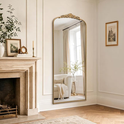 Micasso Gold Full Length Mirror: 26''x63'' Large Vintage Floor Body Mirror | Baroque Long Wall Mirror - Traditional Ornate Antique for Cloakroom/Dressing Room/Bedroom/Entryway - Ideal for Living Room