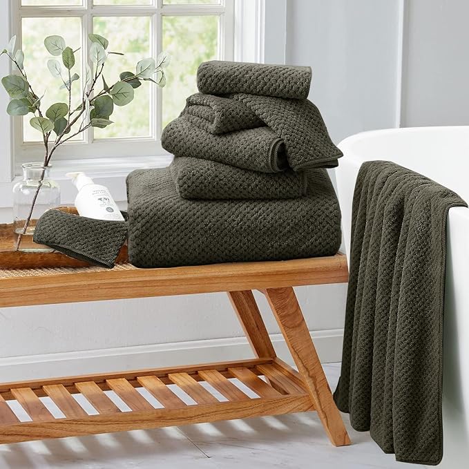 8 Piece Bathroom Towel Set Brown |2 Oversized Large Bath Towels Sheet,2 Hand Towels and 4 Washcloths| 600GSM Ultra Soft Luxury Premium Towel Set Highly Absorbent Quick Dry Hotel Towel Collection