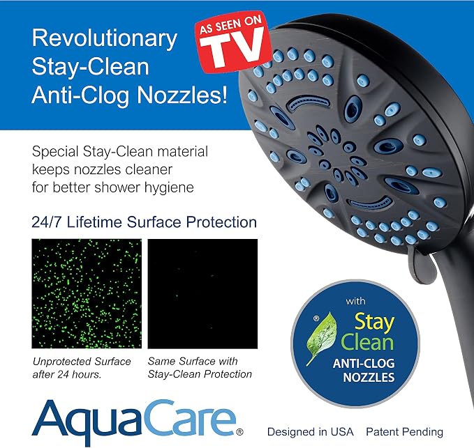 AquaCare Magneton 8-Mode High Pressure Handheld Shower Head with 2 Brackets | Space-age Magnetic Guidance Docking, Giant 5-inch Face with Hygienic Jets, Extra-long 6 ft. Stainless Steel Hose / Bronze
