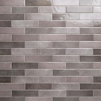 M S International Renzo Storm Glossy Ceramic Subway Tile for Bathroom, Kitchen Backsplash, Accent Wall, and Shower - Sample