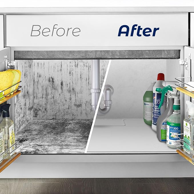 The Original Under Sink Mat - Silicone Waterproof mat, Trimmable, Easy to Clean, Kitchen cabinet liner, Under sink protector mats, Drip Tray with Lip - 31" x 22" or smaller
