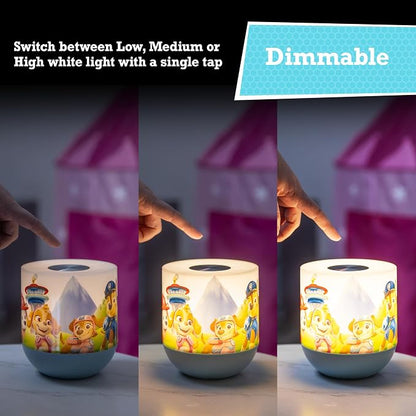 Lights By Night PAW Patrol Color Changing Kids Bedside Lamp, Touch Control | Night Light for Kids, 12 Color Modes and Dimmable Warm White Light for Kids Room, Nursery, and Bedroom, USB Powered