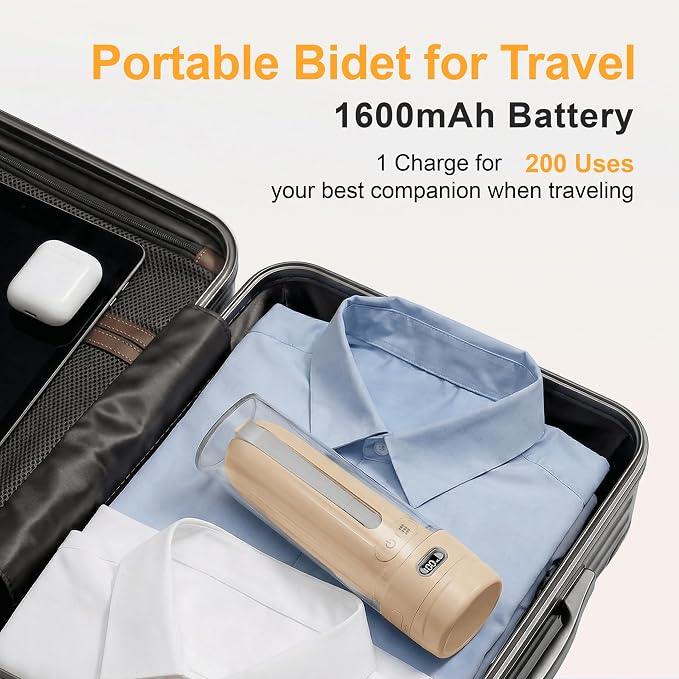 Electric Portable Bidet for Postpartum Care, Light Orange
