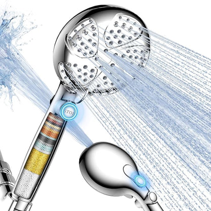 Filtered Shower Head with Handheld, High Pressure Shower Heads with Filters | 7 Mode, ON/OFF Switch for Pet Bath, Detachable ShowerHead for Hard Water, Remove Chlorine, Built-in Power Wash to Clean Tub