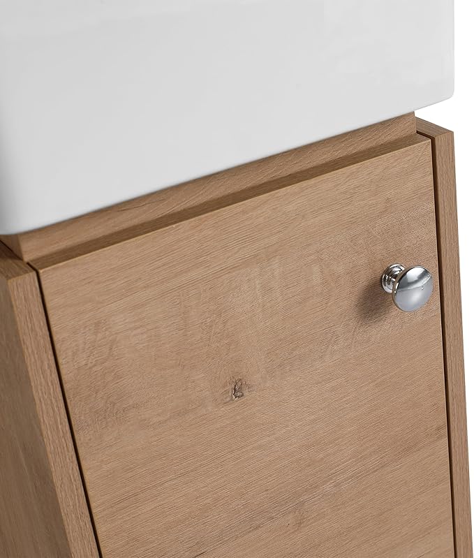 12" Wall-Mounted Bathroom Vanity with Sink - Modern Floating Vanity Cabinet for Small Bathrooms, Space-Saving Single Basin Sink Combo, 1 Door Storage & Countertop (12x12 Inches)