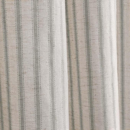 Farmhouse Striped Shower Curtain Sage Green Vintage Linen Curtain 72W X 72L | Striped Shower Curtains with Linen Texture for Bathroom Decor