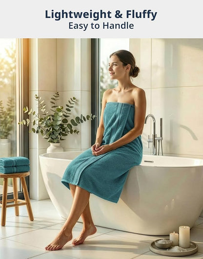 LANE LINEN Bath Towel Set 100% Cotton 12 Piece Soft Absorbent - Teal | Oeko-Tex Bath Towels - Zero-Twist Cotton, Terry Weave Comfort, Long-Lasting Comfort, Hotel-Style Look, Machine Washable
