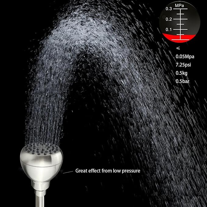 High Pressure Shower Head - Powerful Bathroom Pressure Boosting Showerhead - Perfect Universal Replacement for Rain Shower Heads(Brushed Nickel)