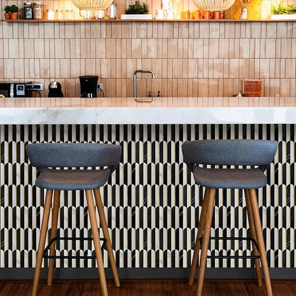 Vamos Tile Peel and Stick Backsplash Seamless Tile,Stick on Backsplash for Kitchen and Bathroom,Marble Look PVC Mixed Metal Gold Self Adhesive Metal Mosaic Tiles (10 Sheets)