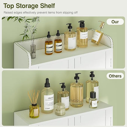 VECELO Bathroom Wall Cabinet, Wall Mounted Medicine Cabinet, Space Saver Storage Cabinet with Towel Bar for Bathroom Laundry Room Kitchen