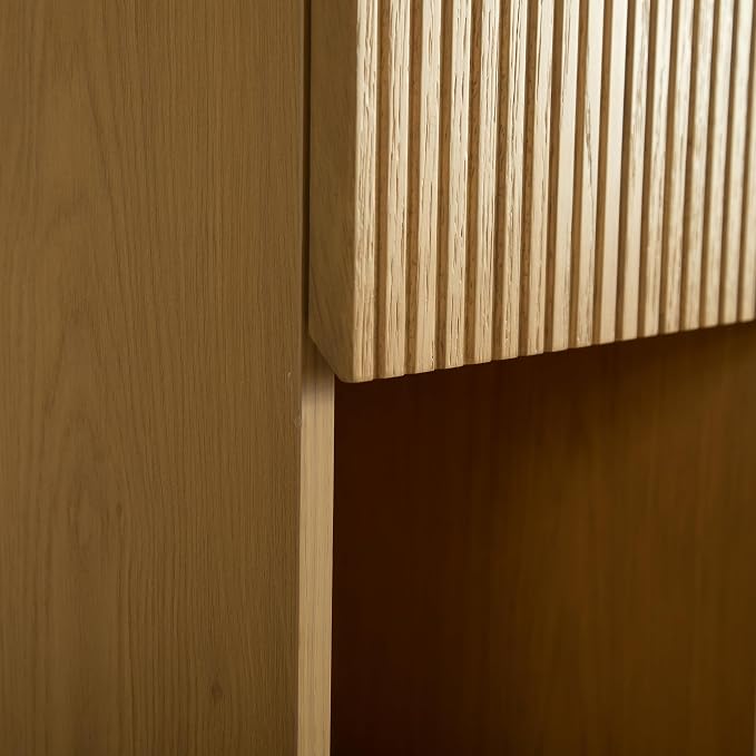 KEIKI Bathroom Wall Cabinet with Soft-Close Doors & Open Shelf, Golden Oak | Premium Wood Medicine Cabinet, Narrow Storage Cabinet for Bathroom Kitchen Laundry Room