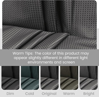 SORTTO No Hook Shower Curtain with Snap in Liner Set Waffle Shower Curtain for Bathroom Hotel Style Fabric Waterproof Inner Liner，54" W x 80" H, Dark Grey
